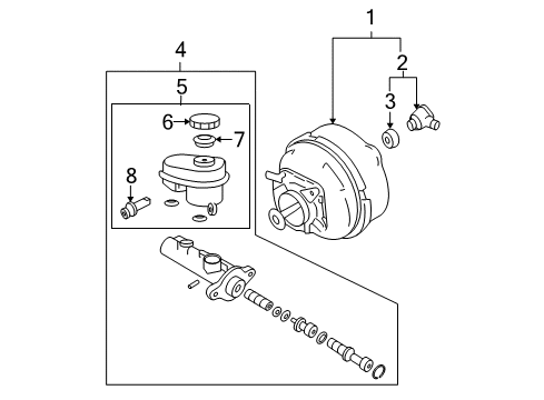 2010 Cadillac DTS Dash Panel Components Reservoir Kit-Brake Master Cylinder Diagram for 25879274