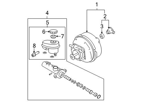 2010 Cadillac DTS Dash Panel Components Master Cylinder Diagram for 19418188