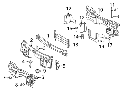 2006 Dodge Sprinter 3500 Cowl Panel-Dash Diagram for 5131685AA