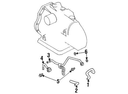 2000 Infiniti G20 Trans Oil Cooler Lines Bolt-Connector Diagram for 21625-F6100