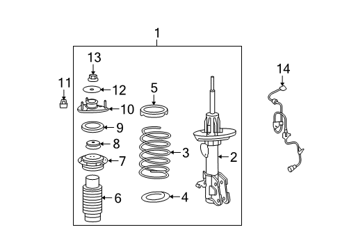 2007 Acura MDX Struts & Components - Front Spring, Left Front Diagram for 51406-STX-A51