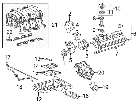 2008 Toyota Sequoia Intake Manifold Gasket, Intake Manifold To Head, NO.1 Diagram for 17171-50030