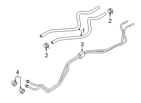 2003 Lincoln Town Car Trans Oil Cooler Oil Tube Clamp Diagram for F5TZ-7C107-AA