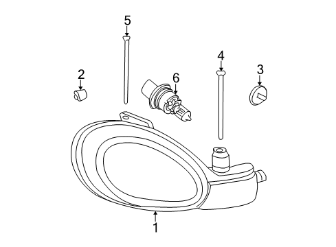 2000 Plymouth Neon Headlamps Screw-HEXAGON FLANGE Head Diagram for 6505181AA