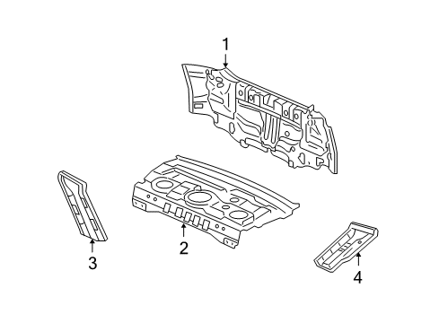2012 Acura TL Rear Body Gusset, Right Rear Bulkhead (Lower) Diagram for 66511-TK4-A00ZZ