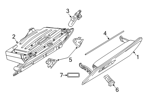 2019 BMW i8 Glove Box Led Diagram for 63319348581