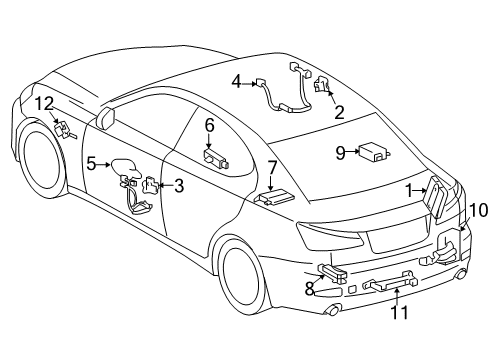 2010 Lexus IS250 Keyless Entry Components Receiver, Door Control Diagram for 89740-53091