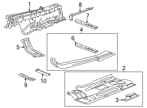 2018 Cadillac CT6 Floor Extension Diagram for 22990008