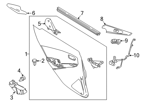 2017 Toyota Yaris iA Front Door Door Trim Panel Clip Diagram for 90118-WB361