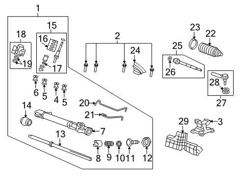 2011 Honda CR-V Steering Column & Wheel, Steering Gear & Linkage Rack, Power Steering Diagram for 53601-SXS-A03