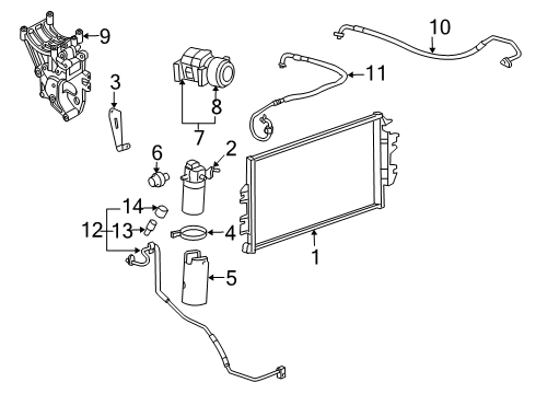 2014 GMC Savana 2500 A/C Condenser, Compressor & Lines AC Hose Diagram for 23364123