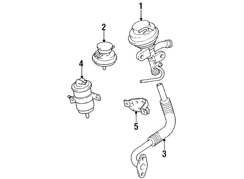 1992 Toyota 4Runner EGR System Vacuum Modulator Diagram for 25870-35120