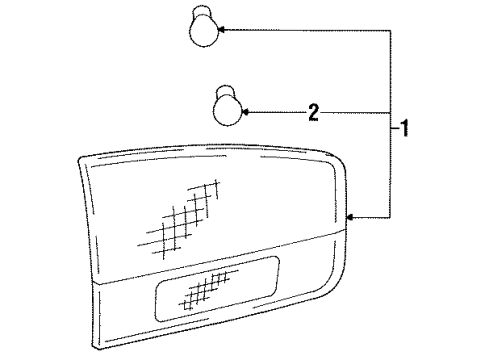 1994 Toyota Camry Backup Lamps Back Up Lamp Assembly Diagram for 81680-06020