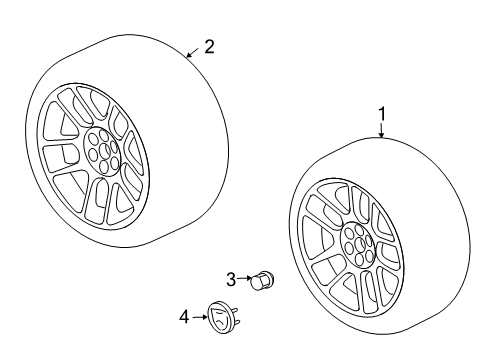 2006 Dodge Viper Wheels, Covers & Trim Rear Wheel Diagram for 5043005AA