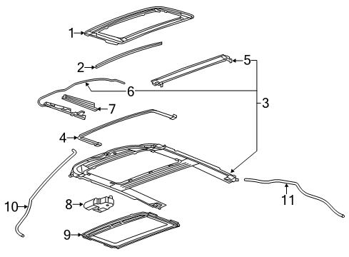 2016 Buick Verano Sunroof Sunroof Glass Diagram for 13483908