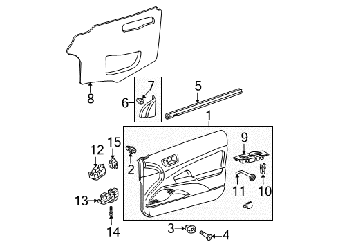 2009 Scion tC Door & Components Door Trim Panel Grommet Diagram for 90189-06024