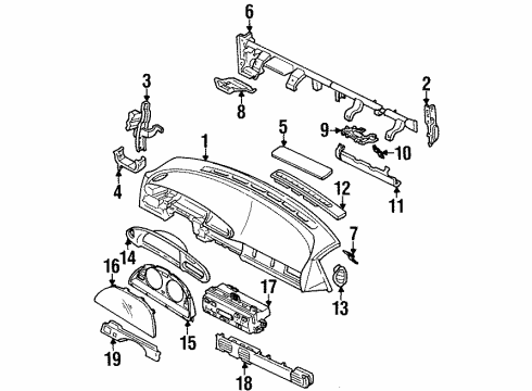 1997 Nissan Altima A/C & Heater Control Units Switch-Fan Diagram for 27660-2B000