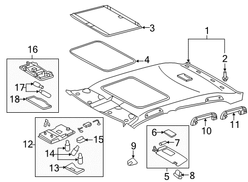 2011 Toyota Avalon Sunroof Opening Trim Diagram for 63318-0E010-A2