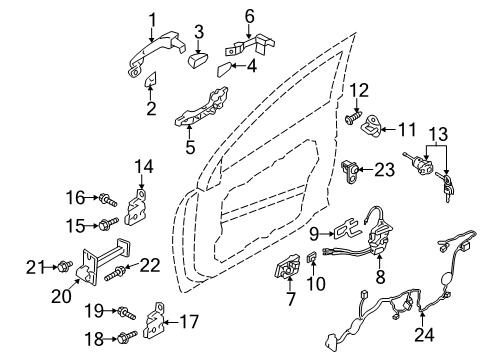 2011 Hyundai Sonata Switches Door Handle Assembly, Exterior Diagram for 82651-3S210