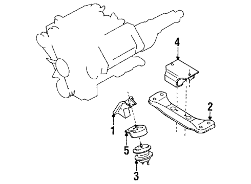 1994 Infiniti Q45 Engine Mounting Bracket-Engine Mounting Diagram for 11233-60U02