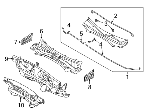 2022 Hyundai Palisade Cowl W/STRIP-Hood Diagram for 86430-S8000