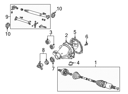 2005 Ford Thunderbird Axle Components - Rear Differential Insulator Diagram for 2R8Z-4B431-AA