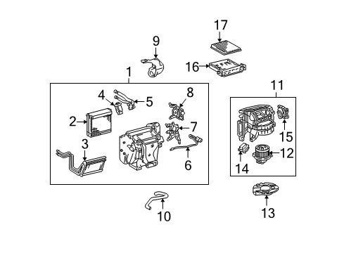 2007 Toyota FJ Cruiser Air Conditioner Blower Motor Diagram for 87103-35100