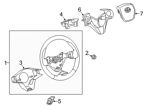 2017 Toyota Corolla iM Steering Column & Wheel, Steering Gear & Linkage Switch Assembly Diagram for 84250-12540-C0