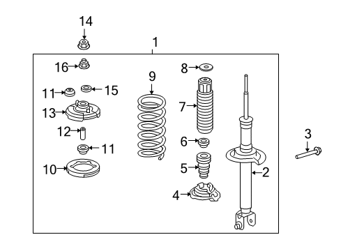 2010 Honda Accord Struts & Components - Rear Shock Absorber Assembly, Right Rear Diagram for 52610-TE0-A03