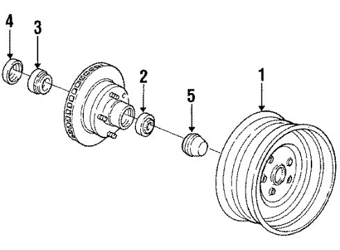 1987 Buick Regal Wheels Hub Wheel Cap ASSEMBLY Diagram for 1256631