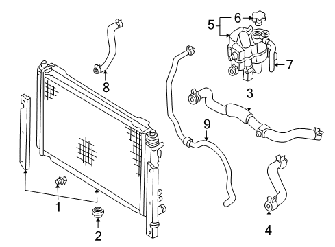 2004 Ford Escape Radiator & Components Lower Hose Diagram for YL8Z-8286-BE