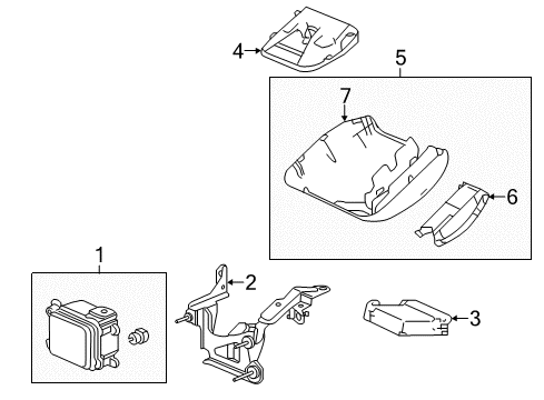 2014 Honda Accord Electrical Components Bracket Assy. Diagram for 36801-T3V-003