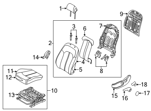 2019 Hyundai Sonata Heated Seats Shield Cover-Seat Driver Outer Diagram for 88051-C2000-TRY