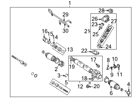 2000 Toyota Avalon Steering Column & Wheel, Steering Gear & Linkage Rack Spring Diagram for 90501-23075