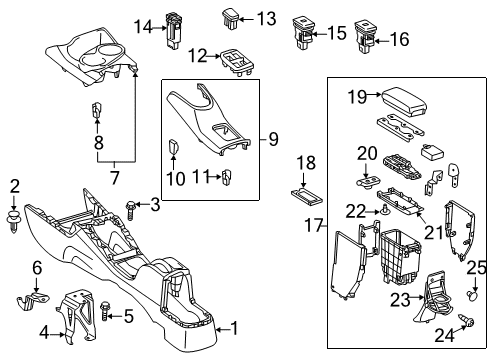 2015 Toyota Prius C Center Console Switch Panel Plug Diagram for 55539-28160-C0