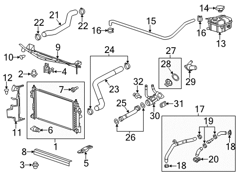 2014 Chevrolet Impala Powertrain Control Front Oxygen Sensor Diagram for 12640453