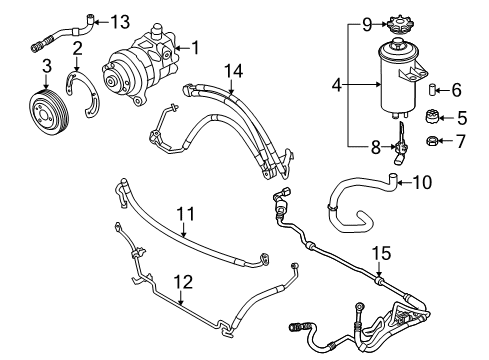 2010 BMW X6 P/S Pump & Hoses, Steering Gear & Linkage Power Steering Cooler Front Diagram for 17117606254