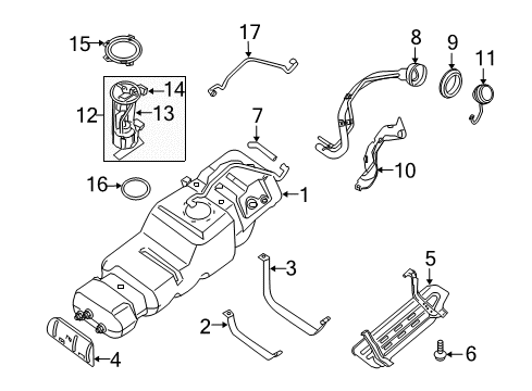 2010 Nissan Armada Fuel System Components Hose-Filler Diagram for 17228-7S005