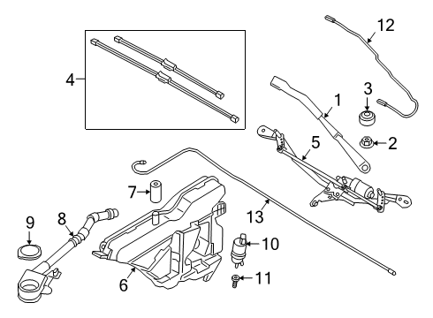 2020 BMW M340i xDrive Wipers WINDSHIELD CLEANING CONTAINE Diagram for 61669478352