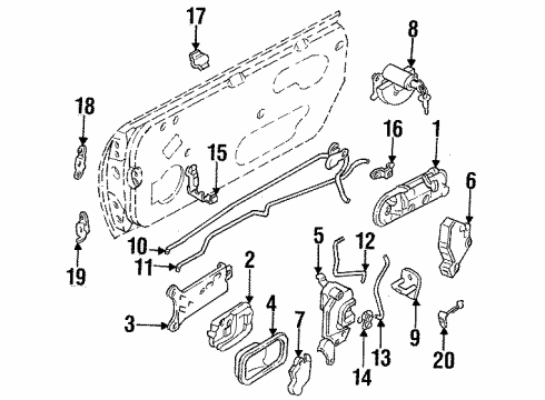 1997 Nissan 240SX Door & Components Switch Assy-Power Window, Main Diagram for 25401-80F20