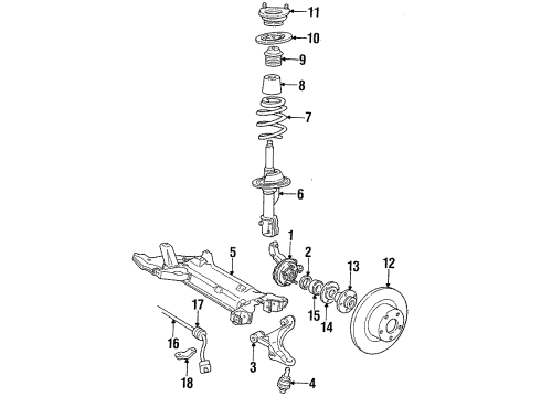 1993 Chrysler LeBaron Front Brakes Piston-Disc Brake Diagram for 5066699AB