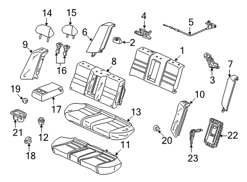 2012 Honda Accord Rear Seat Components Headrest Assy., RR. Center *NH167L* (GRAPHITE BLACK) Diagram for 82940-TA5-A02ZA