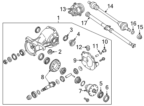 2010 Hyundai Santa Fe Drive Axles - Rear Carrier Assembly-Differential Diagram for 53000-3B400