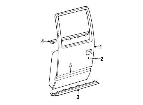 1997 Chevrolet Tahoe Rear Door Weatherstrip Asm-Rear Side Door *Marked Print Diagram for 15758704