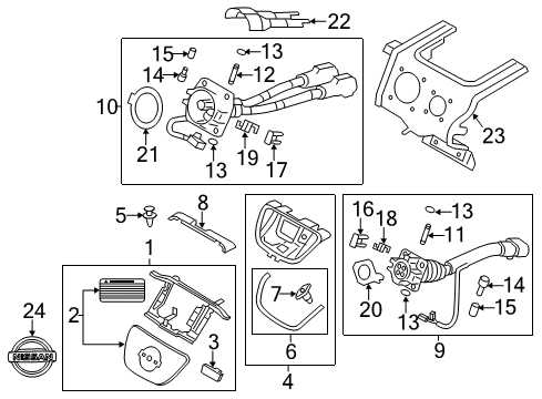 2012 Nissan Leaf Front Bumper Seal-Charge Port Cover Diagram for 65734-3NA1A