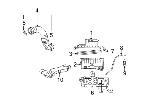 2007 Jeep Compass Powertrain Control Cover-Air Cleaner Diagram for 5183088AA