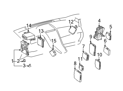 2012 Lexus CT200h Keyless Entry Components Relay Assembly, Windshield Diagram for 85940-76020