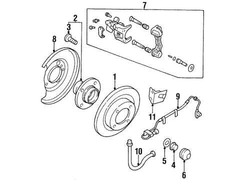 1997 Nissan 200SX Rear Brakes Hub Assembly Rear Diagram for 43200-4B000