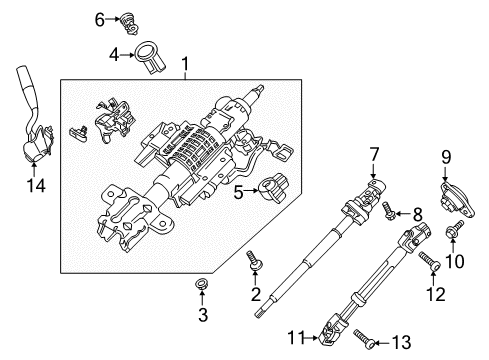 2021 Ford Expedition Anti-Theft Components Upper Shaft Diagram for JL1Z-3E751-B