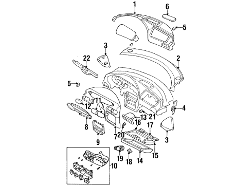 1999 Plymouth Breeze Instrument Panel Cylinder Lock-Glove Box Lock Diagram for 4778448